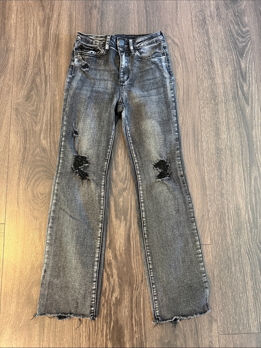 Joe's Jeans Black Grey Distressed Straight Jeans